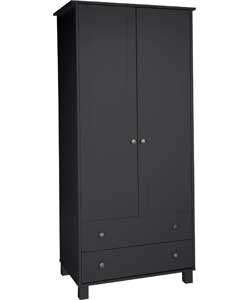 Unbranded Harris 2 Door 2 Drawer Wardrobe - Black