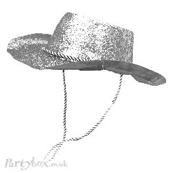 Hat - Cowboy glitter silver