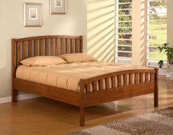 Unbranded Havana Oak 46 Slatted Bed - Dark