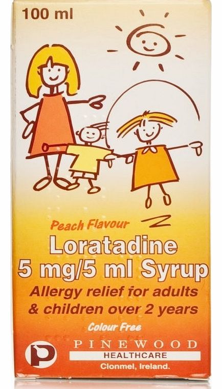Loratadine Peach Flavour Syrup provides fast and effective relief from symptoms associated with hayfever, such as sneezing, runny noses and burning, itchy eyes. It may also be used to help with skin allergies, like rashes, itching and hives. Just one
