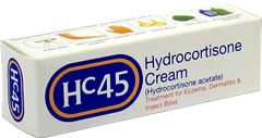 Smooth white cream containing: Hydrocortisone acet