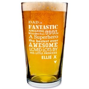 Unbranded He Is Personalised Pint Glass