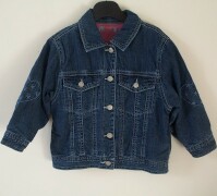 Lovely denim jacket with heart embroidery on both sleeves