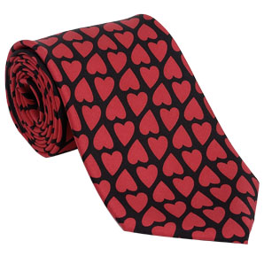 A gift for eternal romantics, this black silk tie