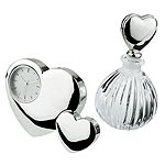 Heart Shaped Perfume Bottle & Clock Set