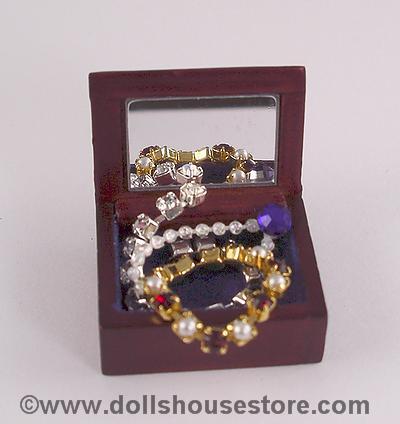 Heidi Ott Filled Miniature Mahogany Jewellery Box