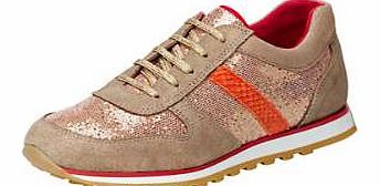 Sporty trainers in a Mix of leather and glitter in contrasting colours. Heine Trainers Features: Upper: Leather and other materials Lining, sock and sole: Other materials