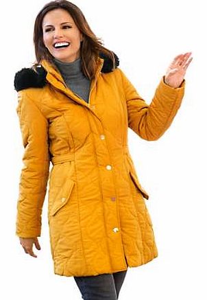 Stylish coat with a removable hood with a lovely faux fur trim. Featuring 2 pockets, detailed stitching and a 2-way zip fastener. Heine Coat Features: Lined design Washable 90% Polyester, 10% Polyamide Faux fur: 80% Acrylic, 20% Polyester Padding: 10