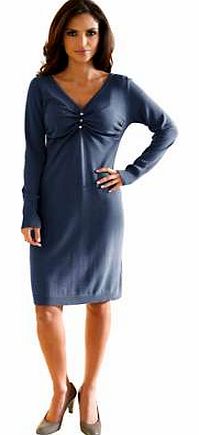 In a fitted design with a lovely v-neckline with button and ruched detail on the bust. Heine Dress Features: Washable 60% Cotton, 40% Viscose Length approx. 94 cm (37 ins)