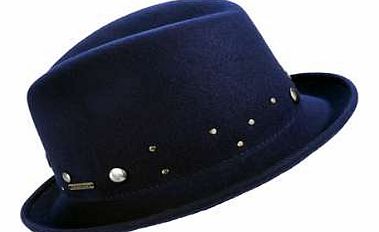 Felt hat decorated with metal studs.Heine Hat Features: Wool Head diameter approx. 56 cm (22 ins)