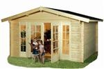 Unbranded Helston 3 and 4: Helston log cabin 380cm x 300cm - Natural Timber
