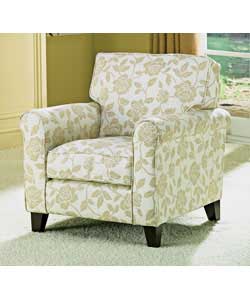 Classic arm design, upholstered in a accent Italian fabric, with reversible fibre-filled back and se