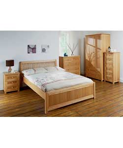 Unbranded Hemsby Oak Double Bedstead - Rebecca Cushion Top Mattress