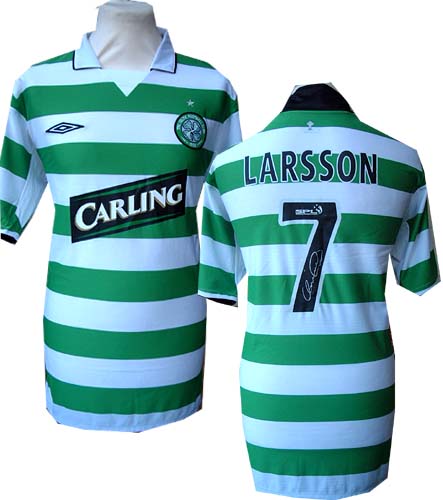 Unbranded Henrik Larsson signed Celtic Shirt
