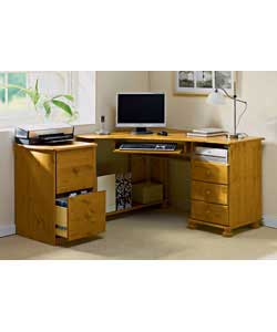 Assembled size (H)73.9, (W)133, (D)95cm.Solid pine furniture (excluding backs and drawer bases) with