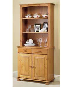 Size (H)180, (W)80, (D)43cm.Solid pine (excluding backs and drawer bases)with stained lacquer finish