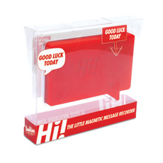 The Hi! Voice Recorder is a great way to leave a message or reminder. You can record a message of up to 10 seconds, a red light will then pulse when there is an outstanding message and alert whoever you live with to listen. The Hi! Voice Recorder is 