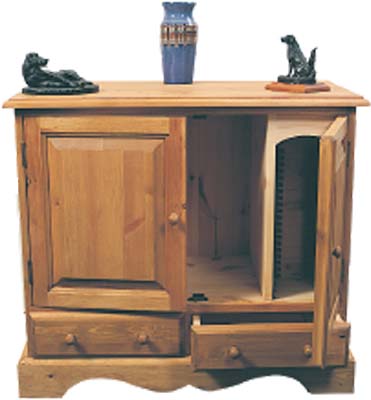 This delightful pine hi fi cabinet with 2 doors and 2 drawers has internal CD storage and a