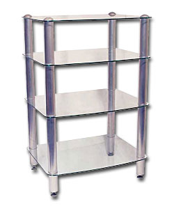 Hi-Fi Stand with Glass Shelves Size (H)91  (W)61  (D)46cm.