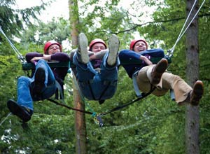 Unbranded high ropes adventure course