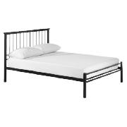 This black metal double bedstead from the Holbrook range has a slatted headboard and base.  The