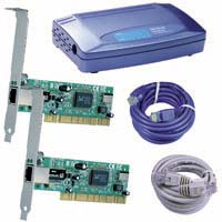 Complete kit for networking 2 PCs together. Adds the ability to connect up to 2 other users simply