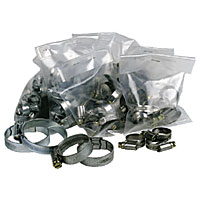 60 Jubilee hose clips in 5 sizes. Packed in polythene bags