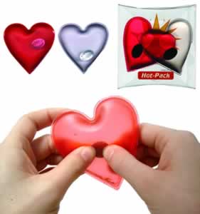 Warm the one you love  with these heart hand warmers