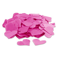 hot pink heart shaped paper confetti