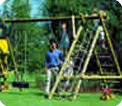 Triple swing frame made in roundwood to add to Houtland Slide & Ladder, Climbing Wall & Ladder,