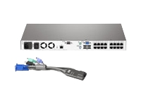 HP IP Console Switch with Virtual Media 2x1x16 - KVM switch - CAT5 - 16 ports - 1 local user - 2 IP 