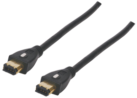 Unbranded HQ - Firewire 6pin Male to 6pin Male Gold Plated Connection Cable - 1.8 Meter - Ref. HQCC-272