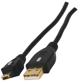 Unbranded HQ - USB 2.0 A Male to B Mini-5pin Male Gold Plated Conversion Cable - 1.8 Meter - Ref. HQCC-161