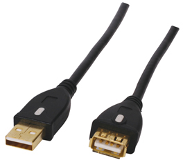 Unbranded HQ - USB 2.0 A Male to USB 2.0 A Female Gold Plated Extension Cable - 3 Meter - Ref. HQCC-143/3HS