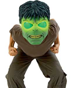Put on the mask to feel just like the Hulk! Eyes light up gamma green with the touch of a button! Re