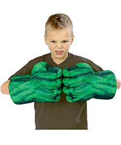 Super sized Hulk fists - slip them on and feel just like the Hulk! Includes motion activated smash a