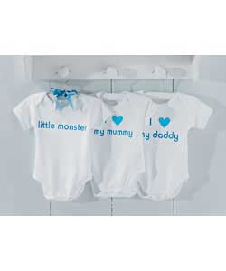 Unbranded I Heart Blue Sleepsuits - 0 to 3 Months