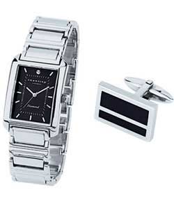 Unbranded Identity London Gents Diamond Watch and Cuff Link Gift Set