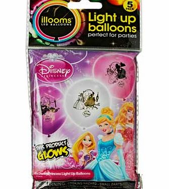 Unbranded Illooms Disney Princess Light-Up Balloons - 5 Pack