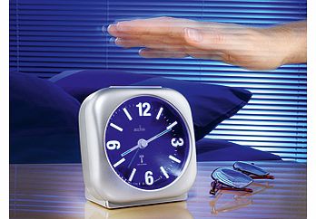 There are 3 excellent reasons why this is our Best Buy analogue alarm clock. One, its radio controlled for supreme accuracy. Two, the snooze and back light are activated at a touch or wave of your hand across the sensor on top of the clock. And three