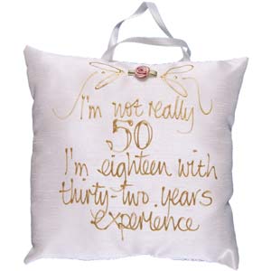Unbranded I`m not really 50 Silk Pillow