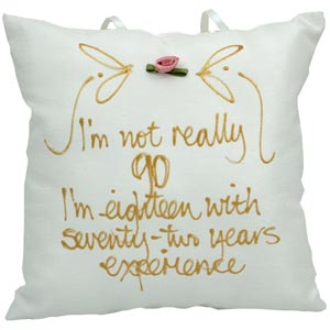 Unbranded Im Not Really 90 Hand Painted Pillow