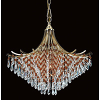 Unbranded IMCE11838 1 - Large Brass and Crystal Chandelier