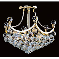 Unbranded IMCH29315 3 - Gold and Crystal Ceiling Light