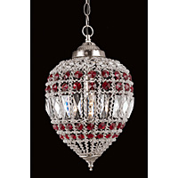 Unbranded IMCO01219 S R - Small Red Glass Pendant Light
