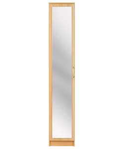 Size (H)199.5, (W)33.4, (D)50.5cm. Beech effect finish with elegant silver coloured metal handles. 1