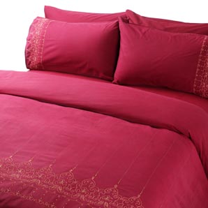 India Pillowcase- Oxford- Burgundy