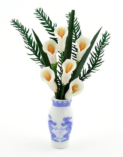 Individually Handcrafted Lilies & Fern Vase