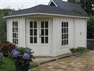 Unbranded Ingrid Log Cabin with Shed: 3 x 4.4m - With Red Shingles