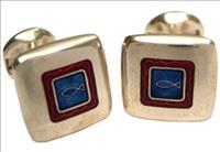 Unbranded Ink / Red Square Fish Cufflinks by Fiona Rae